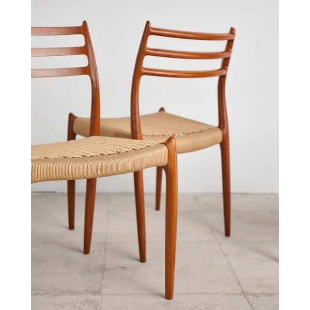 Model 78 Dining Chairs in Teak with Paper Cord Weave by Niels O. Møller for j.l. Møllers, Denmark, 1960s, Set of 6 For Sale - Image 11 of 18