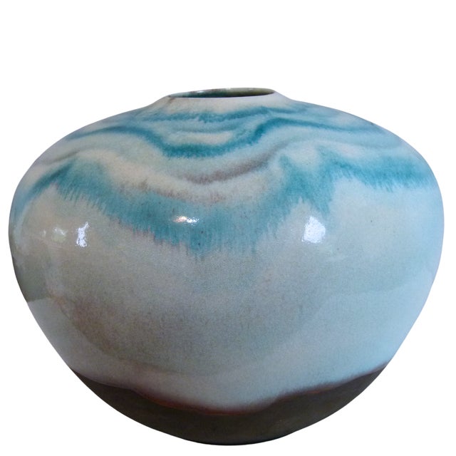 Tony Evans Signed Large Raku Ceramic Art Pottery Vase Signed & Numbered Mid-Century For Sale - Image 12 of 12