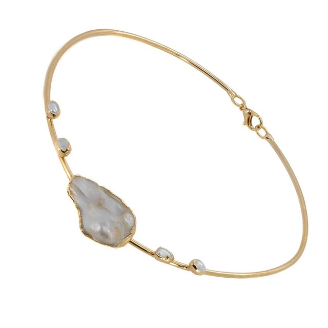 Contemporary Majestic Pearl & Gold Choker Necklace For Sale - Image 3 of 8