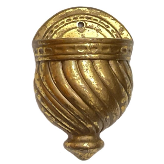 Hollywood Regency Two Gold Wall Pockets - Opulent Gilded Decor For Sale - Image 3 of 9