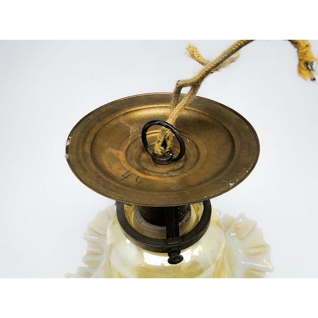 Metal Early 20th Century Glass Pendant Lamp For Sale - Image 7 of 11