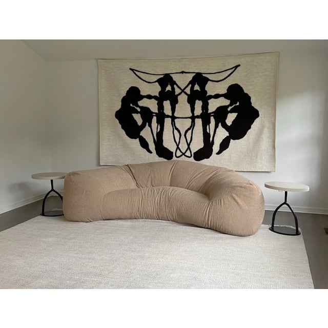 Raphael Raffel Croissant Sofa for Maison Honoré, 1970s, in Camel Boucle For Sale In New York - Image 6 of 11