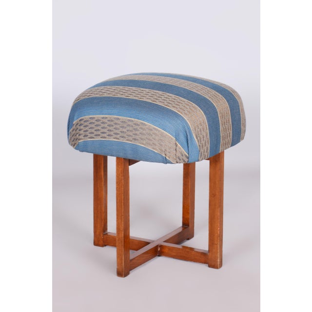 Wood Art Deco Beech Stool, Czechia, 1930s For Sale - Image 7 of 7