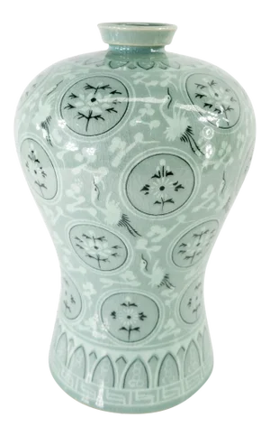 Vintage Celadon Korean Meiping Vase