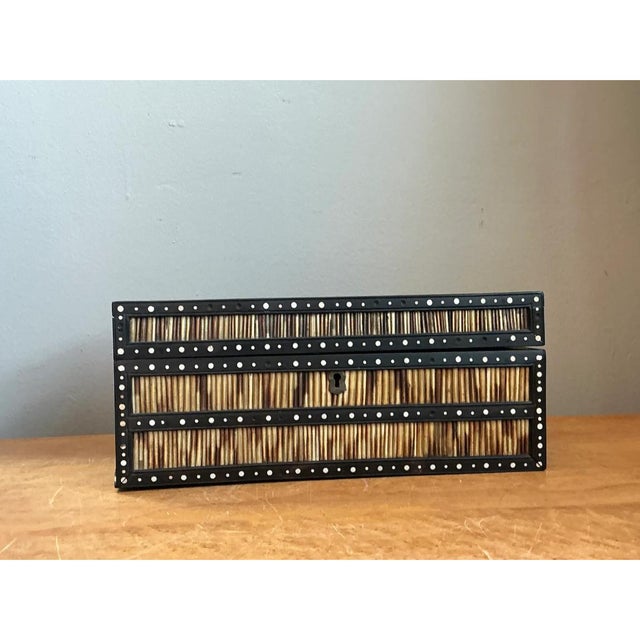 Wood Vintage Quill and Inlay Box For Sale - Image 7 of 15