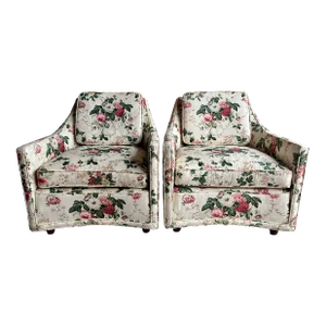 1950s Upholstered Lounge Chairs- a Pair