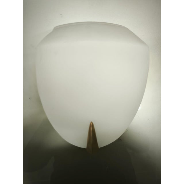 Rationalist Wall Light in White Glass, 1940s For Sale - Image 12 of 16