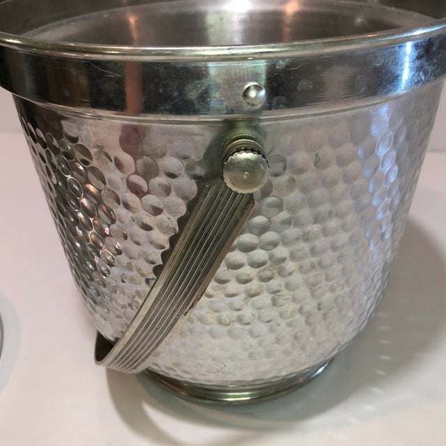 Vintage Italian Hammered Aluminum Ice Bucket Chairish