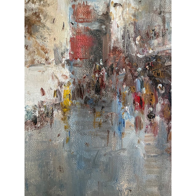 Paint 1990s Original Oil Painting -Parisian Street Scene For Sale - Image 7 of 7
