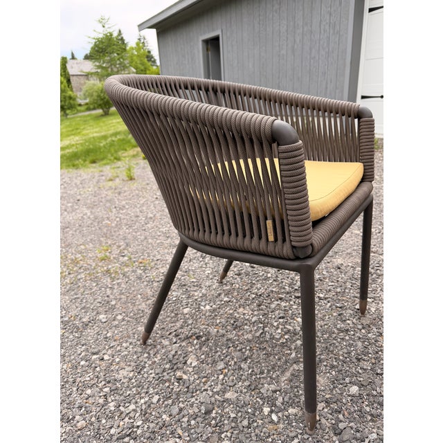 Set of 4 Lebello Chair 7 outdoor rope dining armchairs, handmade in Italy. One of the most sophisticated outdoor dining...