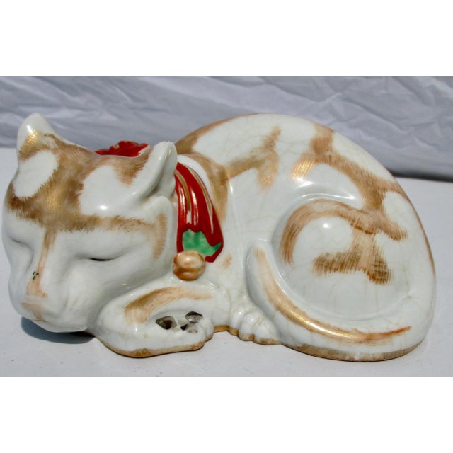 Ceramic 19th Century Japanese Kutani Porcelain Cat For Sale - Image 7 of 8