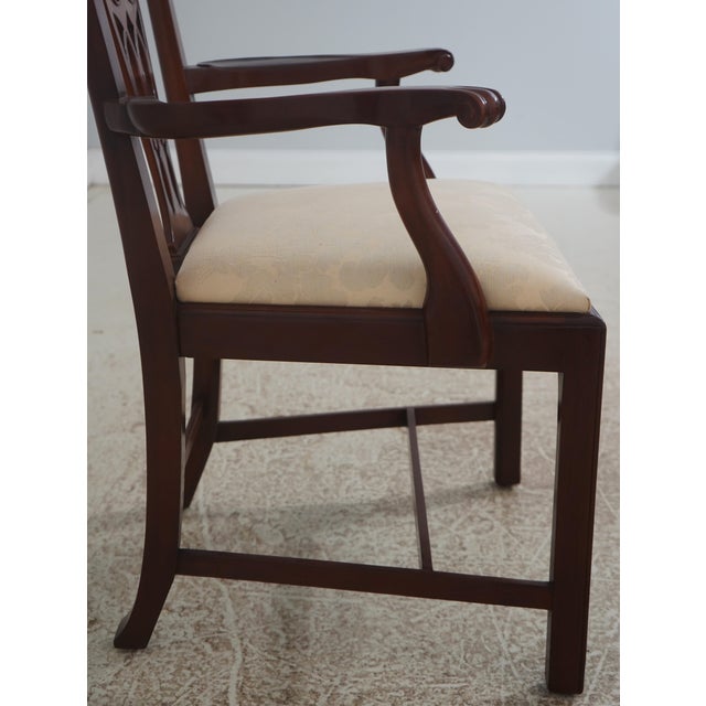Brown Set of 6 Baker Chippendale Carved Mahogany Dining Room Chairs For Sale - Image 8 of 18