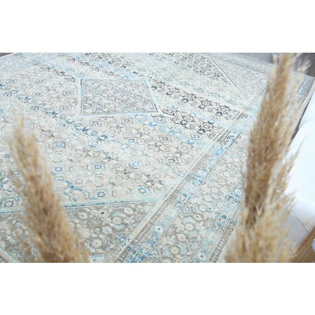 Brown 1970s Vintage Persian Handmade Wool Cotton Light Brown Area Rug For Sale - Image 8 of 11