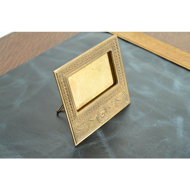 Tiffany Studios Tiffany Studios New York Adam Pattern Bronze Doré Desk Calendar Frame or Picture Frame For Sale - Image 4 of 11