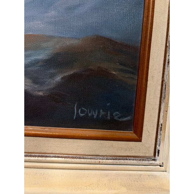Coastal Vintage 1990s Signed Original Oil on Canvas Seascape in Wood Frame For Sale - Image 3 of 12