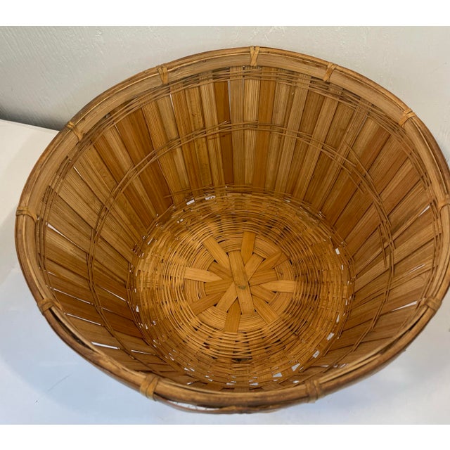 Mid 20th Century Vintage Hand Made Woven Basket For Sale - Image 5 of 7