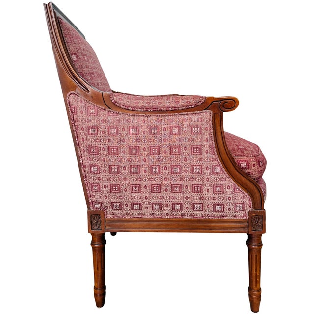 Vintage Hancock & Moore Louis XVI Neoclassical Mahogany Bergère Chairs - A Pair For Sale In San Diego - Image 6 of 17