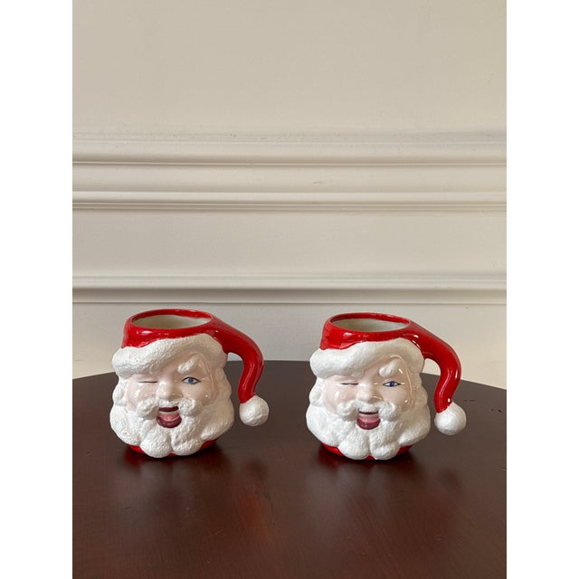 Mid-Century Winking Santa Mugs— Set of 4 For Sale - Image 11 of 12