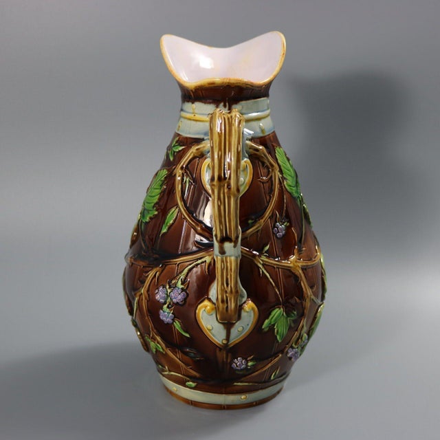 Victorian Minton Majolica Blackberry Jug For Sale - Image 3 of 12