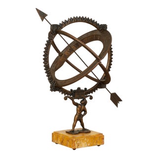 Vintage Armillary Sphere on a Marble Veneer Base For Sale