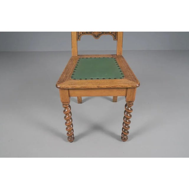 Neo-Renaissance Side Chair in Wood and Leather, 1890s For Sale - Image 9 of 13