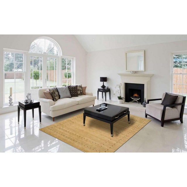 Beige 6x9 Jasmine Alluring Beige Solid Open Modern Handmade Wool Carpet Rug For Sale - Image 8 of 10