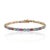 Art Deco 15.25ct Emerald, Ruby and Sapphire Natural Gemstone 14k Gold Tennis Bracelet For Sale - Image 3 of 12