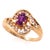 14 Karat Yellow Gold Purple Peridot Ring With Round Diamond Accents 0.14 TDW, Size 7.5 For Sale - Image 4 of 10