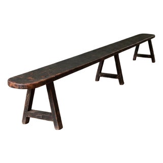 Antique French Provincial Wooden Bench For Sale