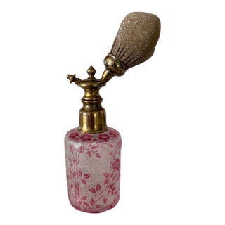 Early 1900s Baccarat Eglantier (Wild Rose) Pattern Perfume Atomizer For Sale