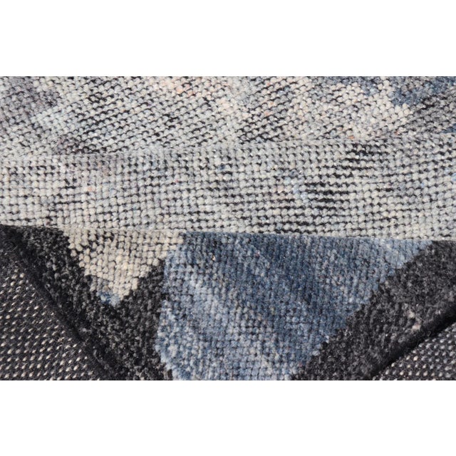 Modern Abstract Area Rug in Dark Neutrals, All-Over Minimal Design For Sale - Image 9 of 11