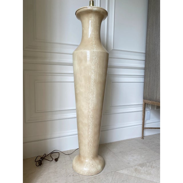 Aldo Tura Vintage 1980’s Faux Goatskin / Parchment Floor Lamp For Sale - Image 4 of 11