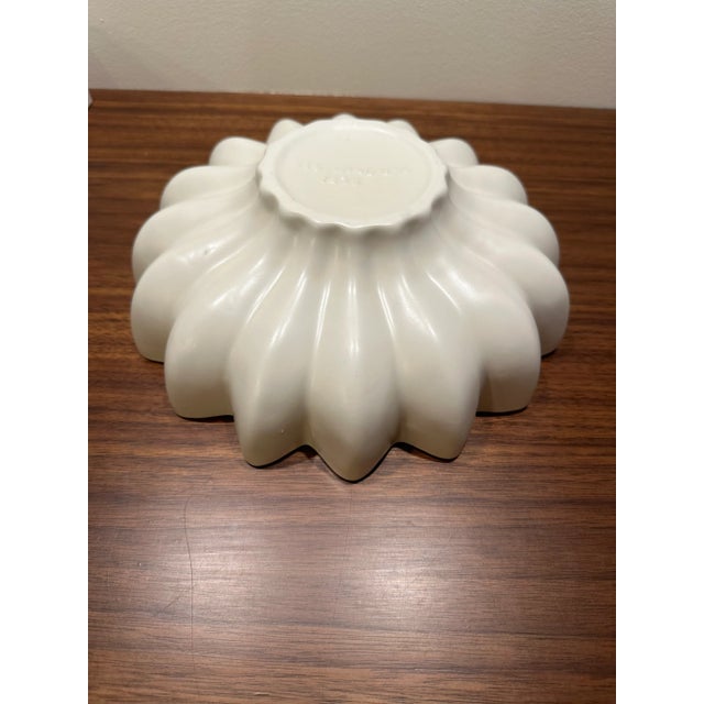1970s Vintage Red Wing Pottery White Fluted Bowl For Sale - Image 5 of 7