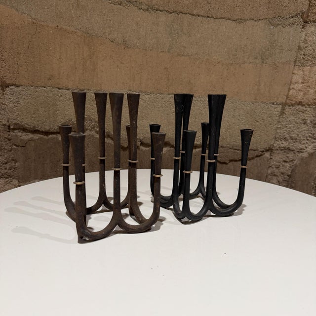Dansk Rare Jens Quistgaard for Dansk Spider Candelabra Cast Iron Denmark For Sale - Image 4 of 16