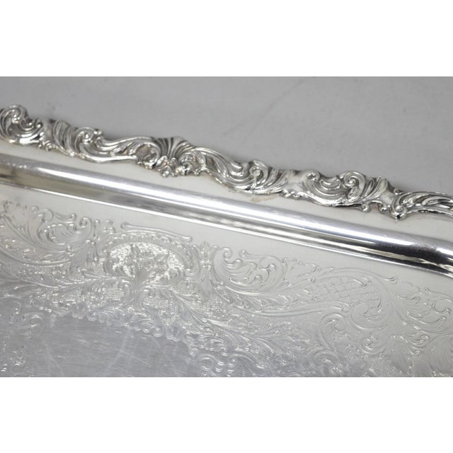 Vintage Fb Rogers Victorian Silver Plated Narrow Serving Platter Bar Tray For Sale In Philadelphia - Image 6 of 14