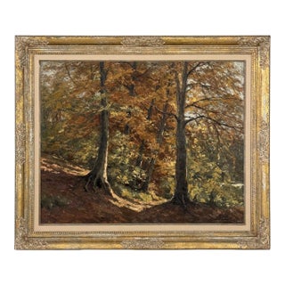 Framed Oil Painting on Canvas by Fernand Ley (1910-1973) 'Path in the Forest' For Sale