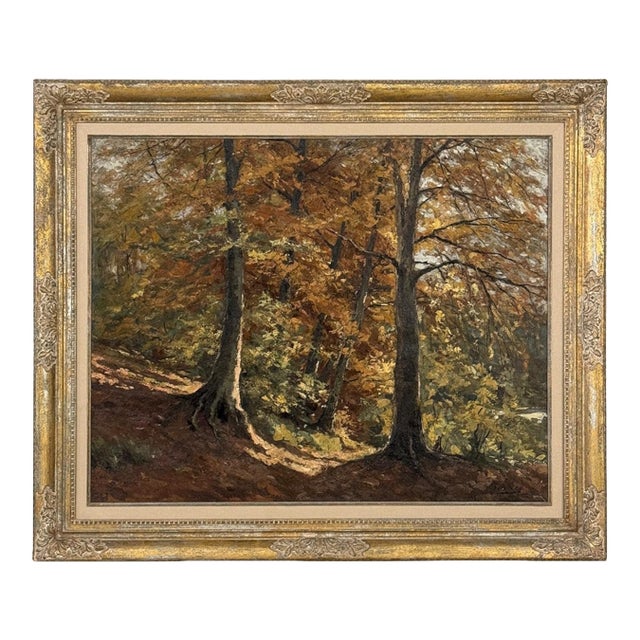 Framed Oil Painting on Canvas by Fernand Ley (1910-1973) 'Path in the Forest' For Sale