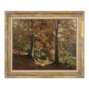 Framed Oil Painting on Canvas by Fernand Ley (1910-1973) 'Path in the Forest'