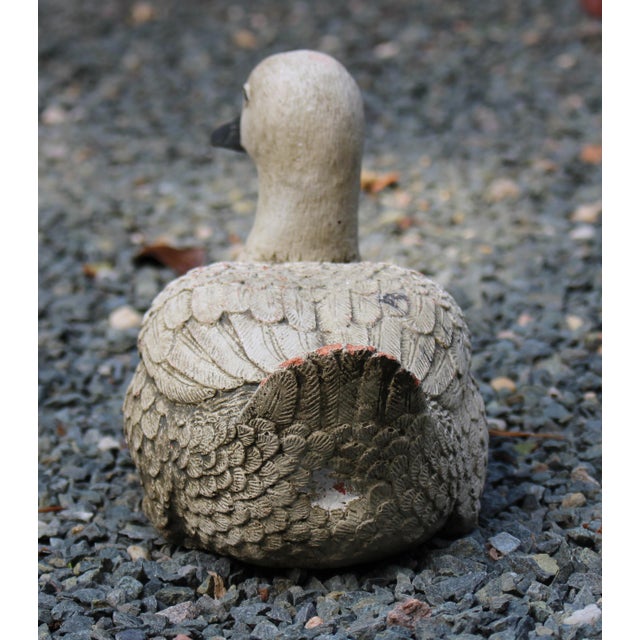 Circa 1950s English Terracotta Painted Duck Garden Ornament For Sale - Image 4 of 7