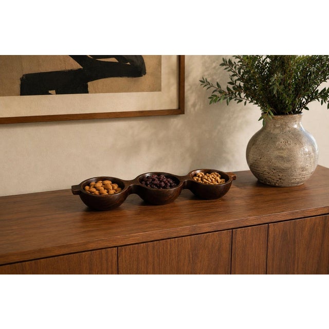 Decorative Tray with Three Compartments in Brazilian Rosewood by Jean Gillon, Brazil, 1950s - Lot 931 For Sale - Image 4 of 17