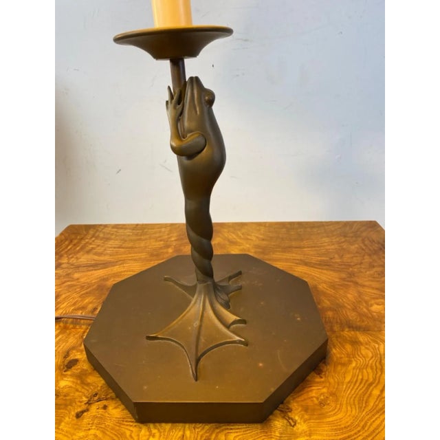 Modern 1970s Chapman Modernist Bronze Frog Lamp For Sale - Image 3 of 7
