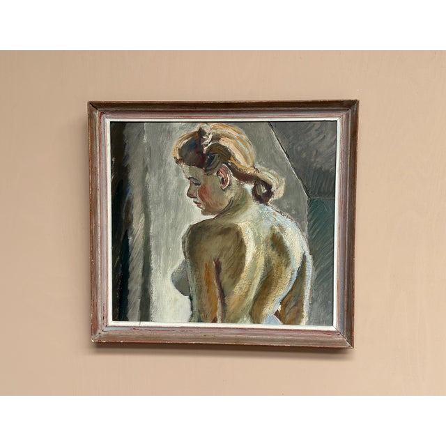 Waldemar (Walle) Ewetz, Nude Woman from Behind, 1960s, Oil Painting on Panel, Framed For Sale - Image 5 of 16