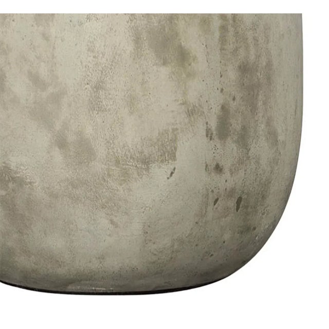 Outdoor Teak & Faux Cement Side Table | Chairish