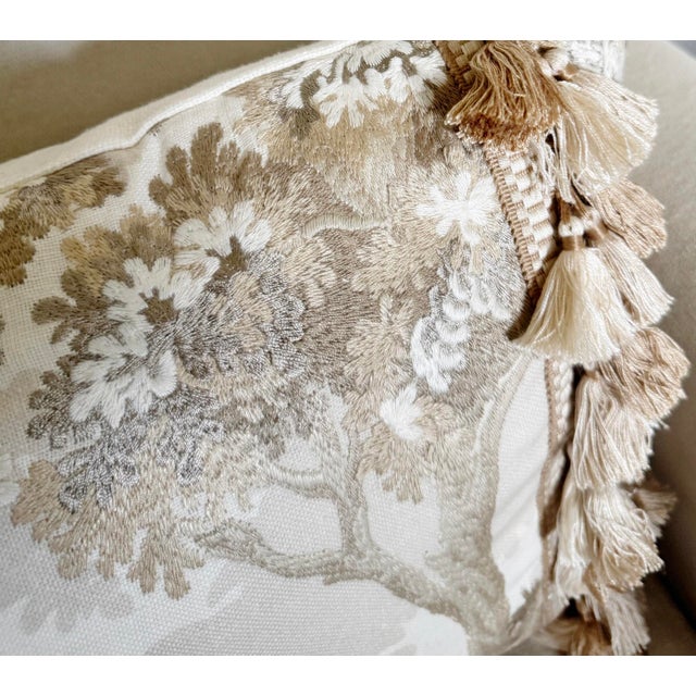 La Canopee Down Pillow - Silver Birch With Tassel Trim For Sale - Image 4 of 6