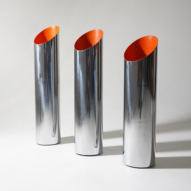 Chrome-Plated Metal Umbrella Stands, 1970s, Set of 3 For Sale - Image 4 of 14