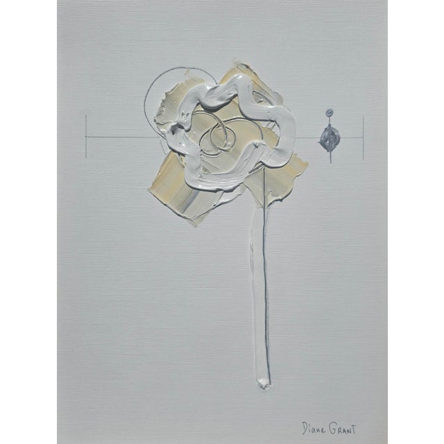 Paper Set of 6 - Neutral Colors Palette Organic Modern Botanical Flower Original Oil Paintings / Contemporary Herbarium / Earth Tones / Curly Forms For Sale - Image 7 of 11