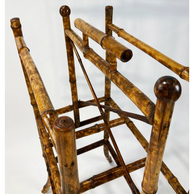 Antique Scorched Bamboo Magazine Rack For Sale - Image 11 of 11