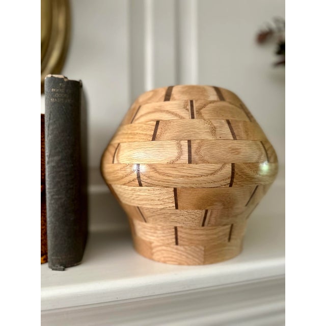 1970s 1970s Artisan Segmented Maple and Walnut Vase For Sale - Image 5 of 11