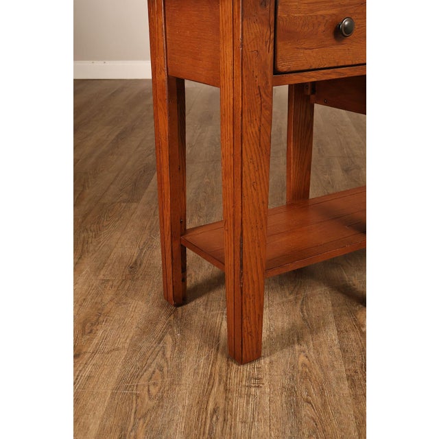 Broyhill Broyhill Attic Heirlooms Country Style Oak Console Table For Sale - Image 4 of 15