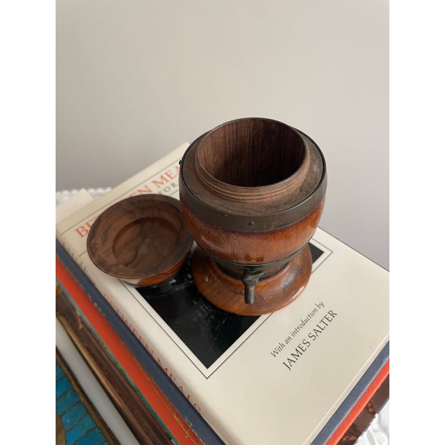 Antique English Treen Barrel String Box For Sale - Image 4 of 4
